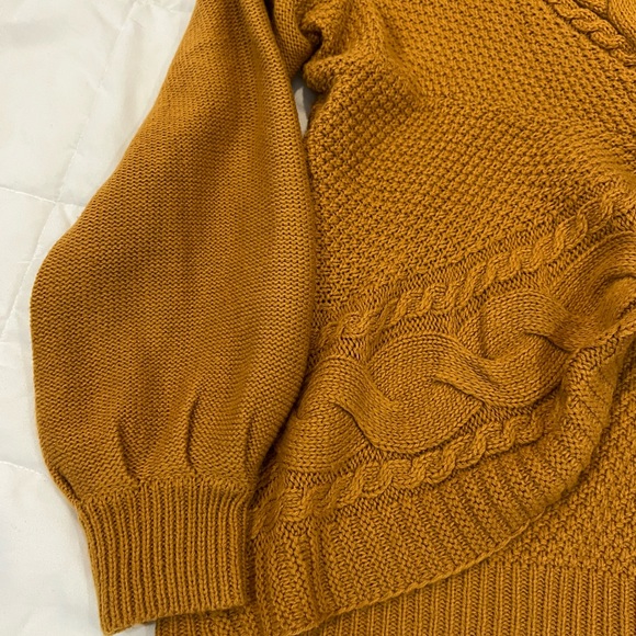 2X Full Circle Trends Sweater Mustard Yellow Brown Long Sleeve Top Plus Size - Picture 8 of 10